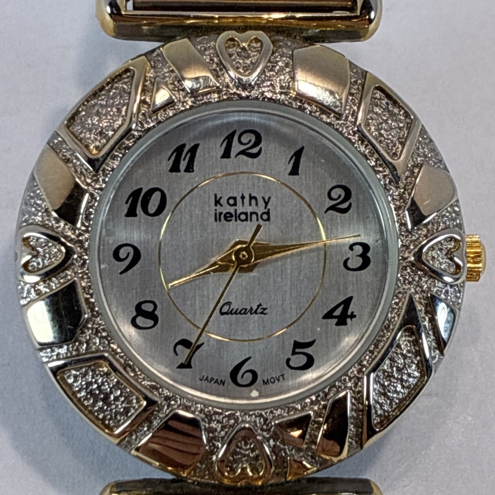 Kathy Ireland Vintage Watch Gold and Silver Tone New Battery Works EUC